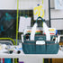 JJRING Craft Organizer Tote Bag for Art Storage, Caddy with Multiple Pockets, Bluish Green Sewing Bag for Scrapbooking, School, Medical, and Offic...