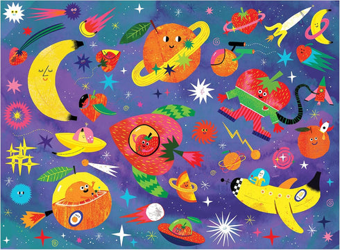 Mudpuppy Cosmic Fruits Scratch and Sniff Puzzle from Mudpuppy - 60 Piece Jigsaw Puzzle with 6 Shaped Pieces, Features Colorful Illustrations, 3 Ou...