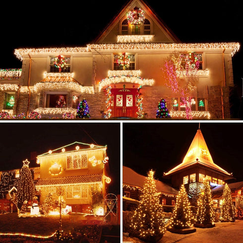 2024 Durable 95FT 240 LED Christmas String Lights Outdoor/Indoor, Timer & Memory & 8 Modes, Waterproof Green Wire Tree Lights For Xmas Party Garde...