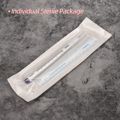 10pcs Tattoo Marker Pen, Surgical Microblading Marker Pen with Paper Ruler, Waterproof Disposable Tattoo Marker for Skin, Eyebrow, 0.5mm Head, Blu...
