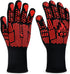 BBQ Gloves,1472°F Extreme Heat Resistant Barbecue Gloves,Silicone Non-Slip Oven Gloves,Kitchen Gloves for Cooking,Grilling,and Baking(Red)...