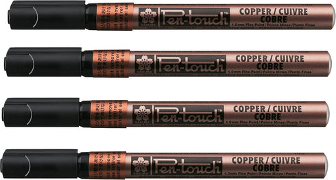 Sakura Pen Touch fine point permanent paint markers, 1.0mm, copper bronze metallic colors pack, 4 Count...