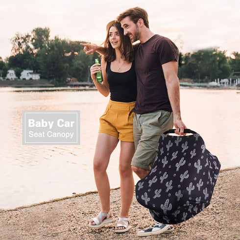 Metplus Baby Car Seat Cover, Infant Carseat Canopy, Nursing Breastfeeding Cover, Stretchy Carrier Covers for Stroller/Shopping Cart, Newborn Regis...