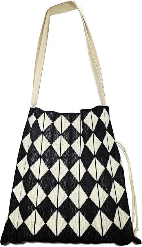 HUANN Women's Foldable Shoulder Handbags Hand Crocheted Bags Large Shoulder Shopping Bag tote bag Aesthetic Cute Tote bags...