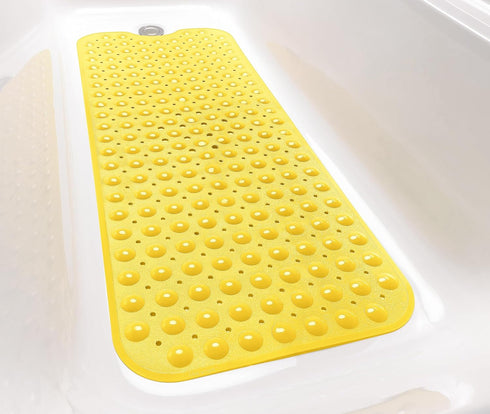 Extra-Long Non-Slip Bathtub & Shower Mat 39”x16” (Smooth/Non-Textured Tubs Only) Safe, Clean, Machine-Washable, Superior Grip&Drainage, Vinyl, Opa...
