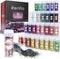 Renfio 32 Colors Broken Crushed Glass Glitter Set, 22.57oz 640g Glitter Shards 2-4mm Irregular Metallic Glass Chips Crystal Chunky Flakes Sequins ...