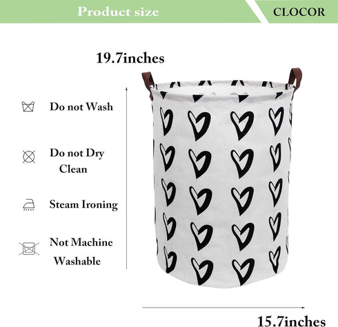 Toy Large Storage Bin-Cotton Storage Basket-Round Gift Basket with Handles for Toys,Laundry,Baby Nursery(Love Heart)...