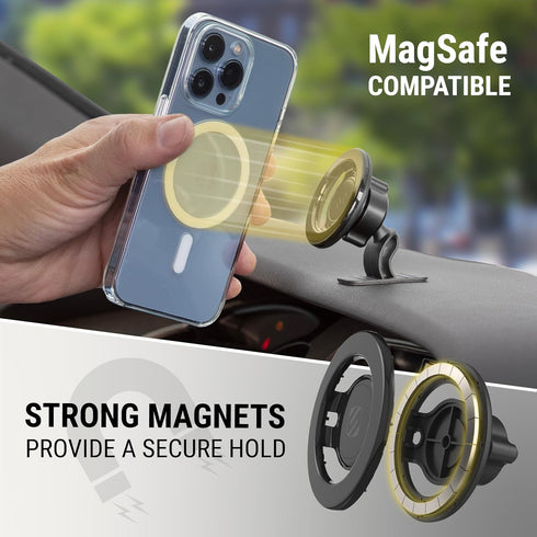 Scosche MagicMount SMSDV-SP MagSafe Car Mount, Magnetic Cell Phone Holder for Dashboard/Vent Compatible with iPhone 15/14/13/12/Pro/Max/Plus/Mini/...