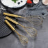 Berglander Gold Whisk Pack of 3 Stainless Steel 8",10",12", Titianium Plating Gold Whisks for Cooking, Beater,Wire Whisk Set Kitchen Wisk (Gold)...