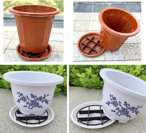 6 Pack Plant Saucer Drainage Rack Stand Flower Pot Level Feet Elevator Support Holder Vase Lifter Bottom Drainer Flowerpot Risers Plants Root Rot ...