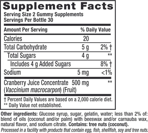 Vitafusion Cranberry Gummies for Women, 500mg Cranberry Juice Concentrate per Serving, 60ct...