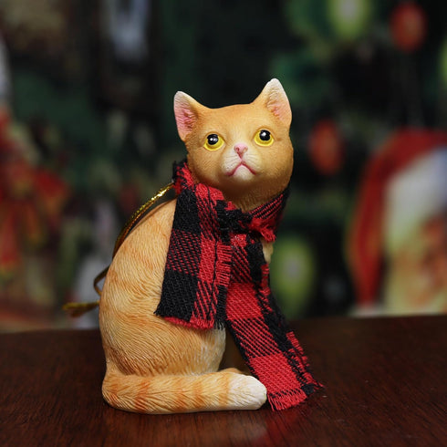 Orange Tabby Cat Christmas Ornament, 3 Inches...