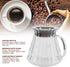 Fdit Transparent High Borosilicate Glass Coffee Pot Exquisite Coffee Maker Kettle Teapot Supply with Rubber Cover for Home Hotel Office(1#) Coffee...