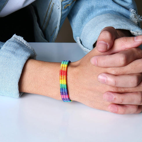 Nanafast Rainbow LGBT Pride Bracelet Handmade Braided Friendship String Bracelet for Gay & Lesbian LGBTQ Wristband Adjustable Size...
