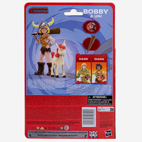 Dungeons & Dragons Cartoon Classics 6-Inch-Scale Bobby & Uni 2-Pack Action Figures, D&D 80s Cartoon, Includes d12 from Exclusive D&D Dice Set...