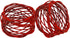 Handmade Round Red Mesh Napkin Rings Set of 6 Holder for Dinning Table Parties Everyday, Dia: 2 Inch...
