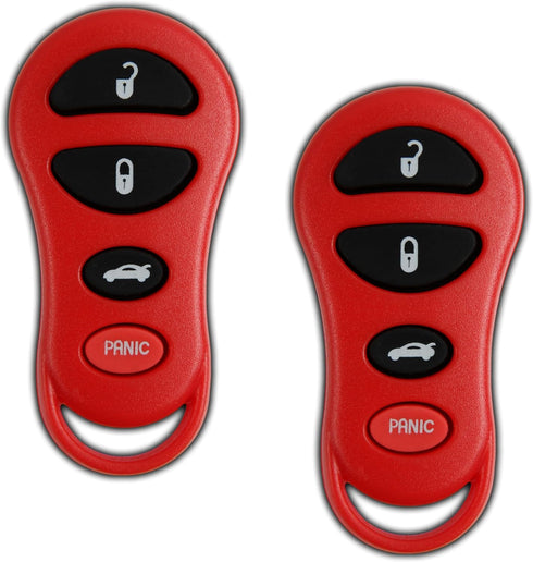 2X KeylessOption Key Fob Replacement for 2001 2002 2003 2004 2005 2006 Chrysler 300 Sebring Dodge Viper Interpid Stratus Jeep Liberty Remote, 4-Bu...