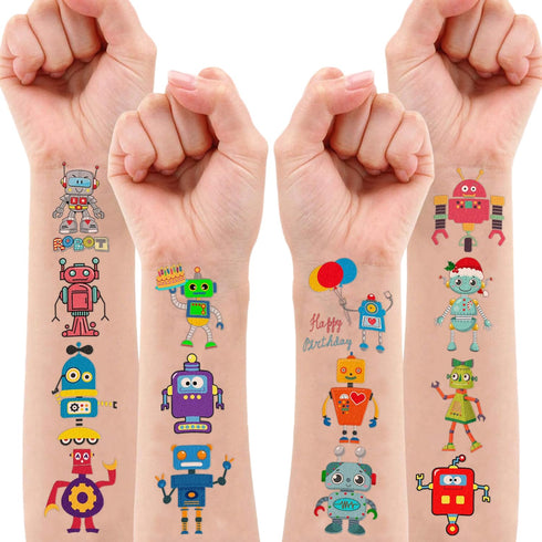 Robot Temporary Tattoos 8 Sheets 84 PCS Robotic Party Decorations Supplies Favors Robot Theme Birthday Cute Stickers Christmas Gifts for Boys Girl...