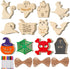 MGparty Halloween Crafts 60PCS Halloween Wooden Slices DIY Natural Wood Crafts Unfinished Predrilled Cutouts Ornaments for Kids Halloween Hanging ...
