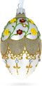 Multicolor Flowers On White Glass Egg Ornament 4 Inches...