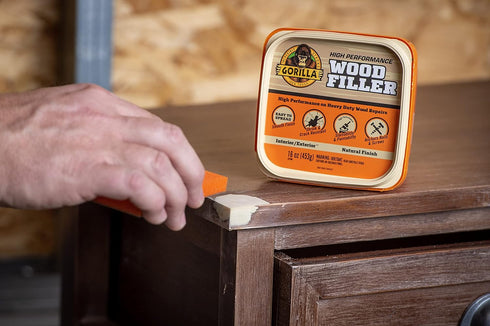 Gorilla All Purpose Wood Filler Wood Repair Kit with Putty Knife and Sanding Block...