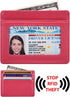Unisex-Adult's Petite Credit Card Holder Leather Slim Minimalist Wallet, Rose with Id Window, Classic...
