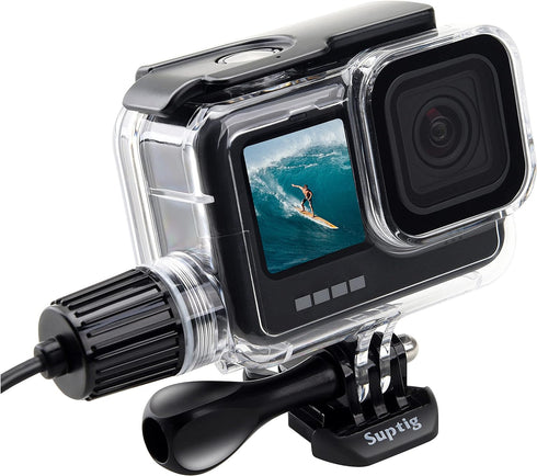 Suptig Waterproof Housing Case Waterproof Case Dive Case Charging Case Compatible for Gopro Hero 12 Hero 11 Hero 10 Hero 9 Black Waterproof 164Ft...