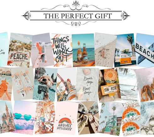 KOSKIMER Beach Wall Collage Kit Aesthetic Pictures, 4x6 Inch, Beachy Room Decor Aesthetic, Cute Bedroom Decor for Teen Girls, VSCO Room Decor Post...