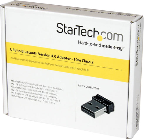 StarTech.com Mini USB Bluetooth 4.0 Adapter - 10m (33ft) Class 2 EDR Wireless Dongle - USB Bluetooth Dongle - Bluetooth Smart Ready LE+EDR (USBBT2...