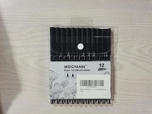 Mogyann Drawing Pens, 12 Pack Dual Brush Pens Black Markers for Art Drawing Sketching...
