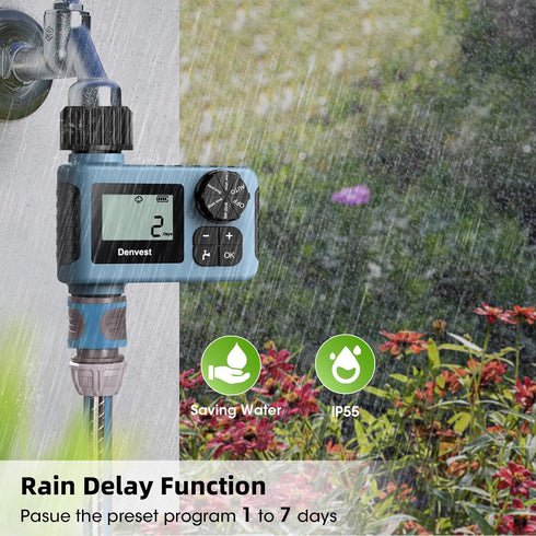 Hose Timer, Water Timer for Garden Hose Faucet, Sprinkler Timer Outdoor, Irrigation Timer with Rain Delay/Manual for Garden/Outdoor Hose, Yard, La...