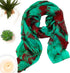 Millie & Boo 100% Brown & Green Marble Silk Scarf ladies scarf wrap silk shawl...