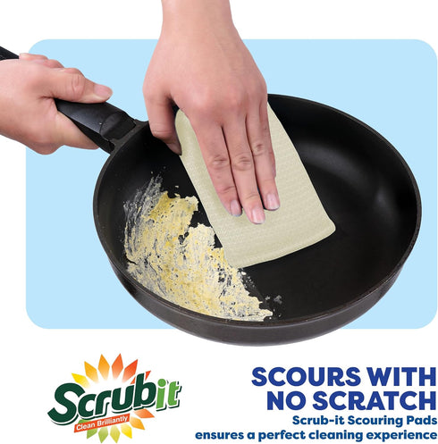 Multi-purpose Scouring Pad by Scrub-It - Non-Scratch Cleaning Dobie Pads for Pots, Pans, DIshes, Utensils & Non-Stick Cookware - Sponge Scrubbers ...