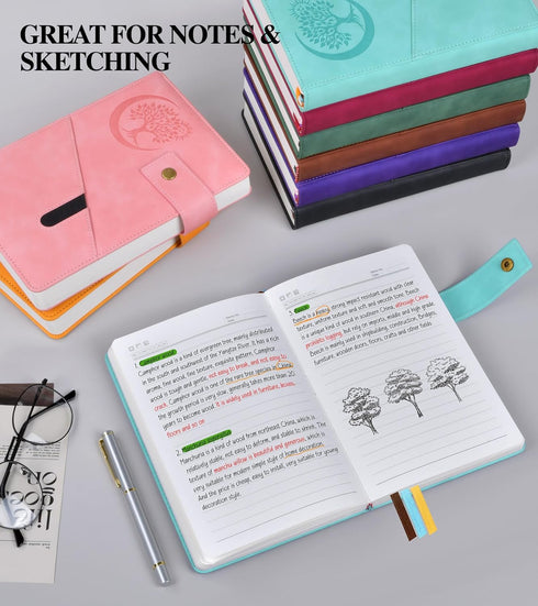 Lined Journal Notebook for Men, A5 Leather Journals for Writing Women, Hardcover Notebooks for Work,School,Note Taking,Travel,Business,Personal da...