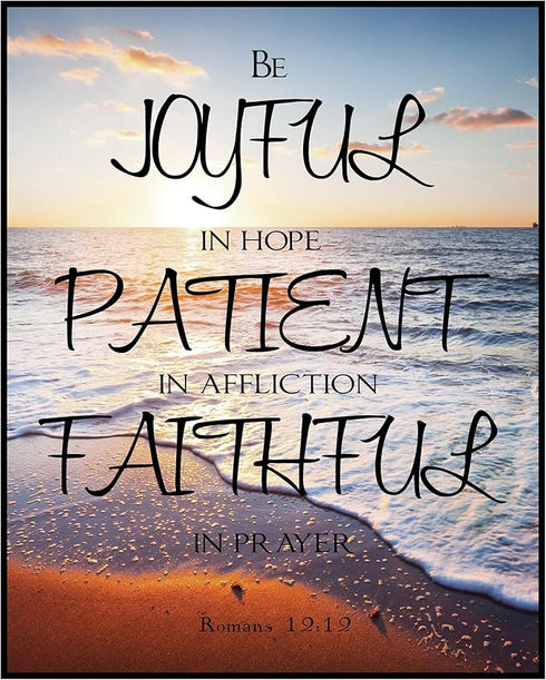 Posterizer 1 pcs-Be Joyful In Hope- Romans 12:12 Proverb- Bible Verse-Religious Posters-Quotes-Gifts for Christians-Decor for Church, Sunday Schoo...