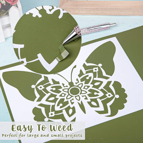 VINYL FROG Olive Green Adhesive Vinyl Roll 12" x10ft Olive Green Craft Vinyl Matte Green Permanent Vinyl for Home Decor, Mug, Car, and Other Stick...
