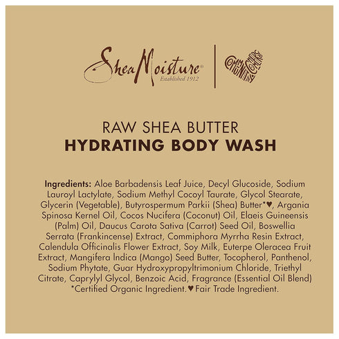 Sheamoisture Hydrating Body Wash for Dry Skin Raw Shea Butter to Cleanse and Hydrate , 13 fl oz...