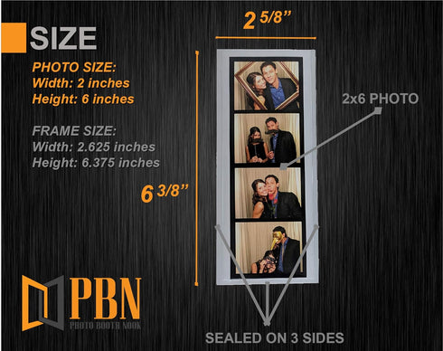 Photo Booth Nook | 2x6 Flexible Magnetic Photo Booth Picture Frames (10 Count) | Crystal Clear Display with Strong Magnet...