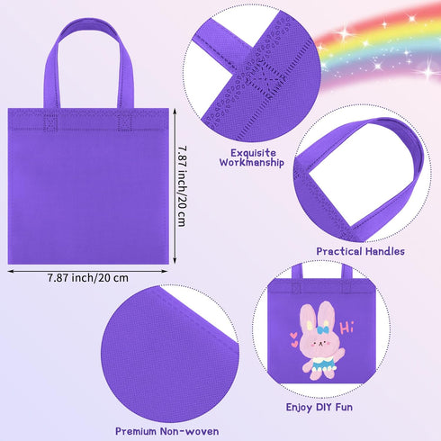 Aneco 30 Pieces Non-Woven Goodie Bags 8×8 Inch Party Favor Gift Bag Reusable Rainbow Cloth Bag for Birthday Party Baby Shower Wedding...