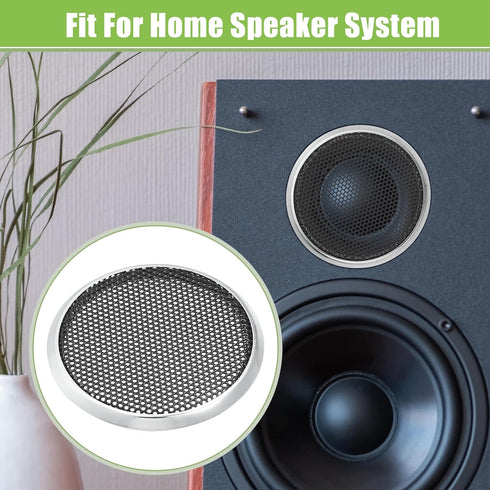 ACROPIX Universal 1.5" Car Speaker Grills Cover Mesh Round 1.5 Inch Audio Speaker Subwoofer Guard Protector Case Iron Silver Tone - Pack of 4......