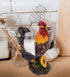 DWK 8-inch Spice to Crow About Country Rooster Salt and Pepper Shaker Figurine Display Holder Kitchen and Dining 3-Piece Set...