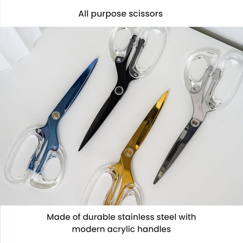OfficeGoods 9” Stainless Steel Acrylic Scissors for Office and Home - Aesthetic and Sharp All Purpose Scissors, Perfect for Sewing, Arts and Craft...