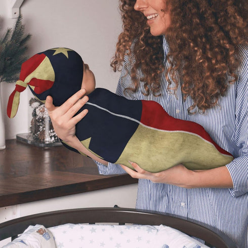 Texas Lone Star State Flag Pattern Baby Newborn 100% Cotton Swaddle Blanket with Beanie Hat Set Cotton Receiving Blankets Sleep Sack for Girls Boy...