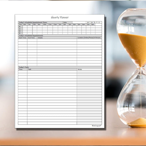 Hourly Planner Notepad. 50 Page Planning Pad w/Appointment Time Block, Task Log List & Note Sections. For Office Work Schedule & Time Management. ...