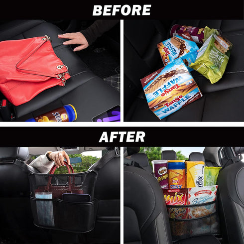 Eing Car Seat Back Organizer - Large Capacity Storage for Purses, Handbags & Kids' Items - Black...