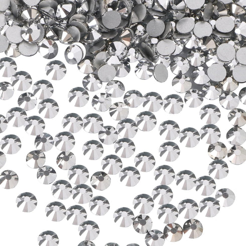 Jollin Glue Fix Flatback Rhinestones Glass Diamantes Gems for Nail Art Crafts Decorations Clothes Shoes 6.4mm (ss30 288pcs, Silver)...