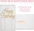 Happy Birthday Cake Topper - Premium Gold Metal - Happy Birthday Party Sparkly Rhinestone Decoration Makes a Great Centerpiece - Now Protected in ...