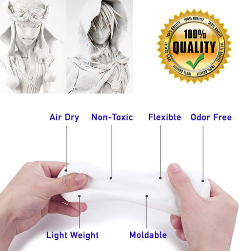 Moldable Cosplay Foam Clay (White) – High Density and Hiqh Quality for Intricate Designs | Air Dries to Perfection for Cutting with a Knife or Rot...