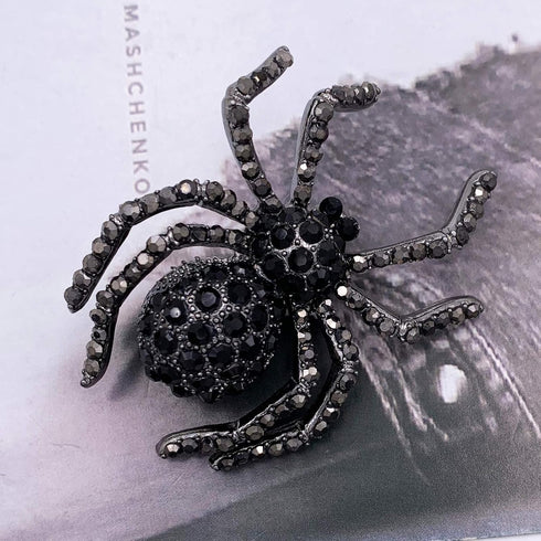 SELOVO Black Crystal Rhinestone Gothic Brooch Pin (black 3)...