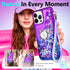 NGB Designed for iPhone 12 Mini Case, Purple/Blue | Glitter Liquid Sparkle Cute Cover for Women Girls Kids | with Tempered Glass Screen Protector ...